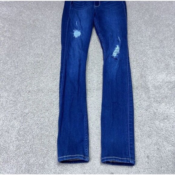 Hollister Ultra High Rise Jegging Distressed Faux Pockets Blue Size 1 - Picture 10 of 13